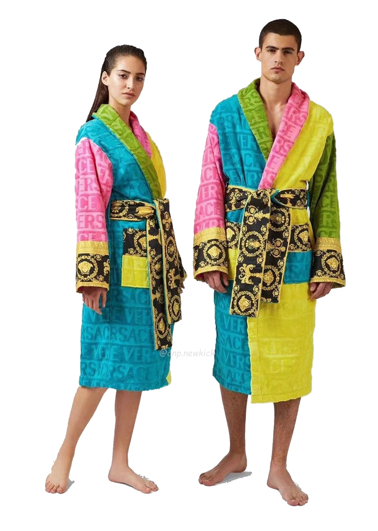 Versace Baroque Logo Jacquard Cotton Bathrobe (9) - newkick.org